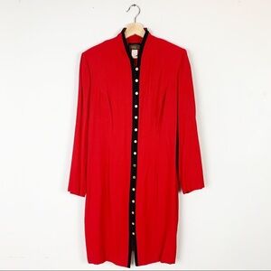VINTAGE VIRGO II Button Down Russian Doll Style Duster Jacket Longline